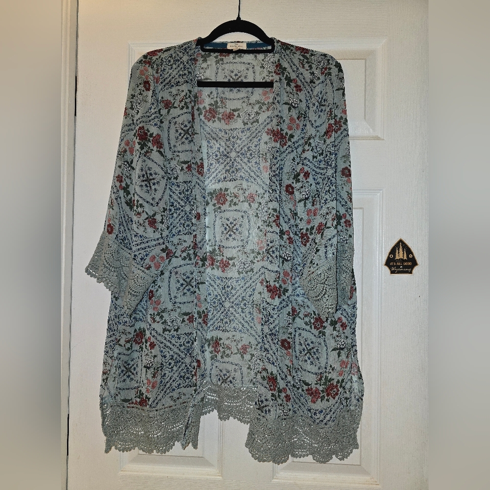 Mason And Belle Brand, Size Large, Open Front, Floral Lace Open Front, Cardigan